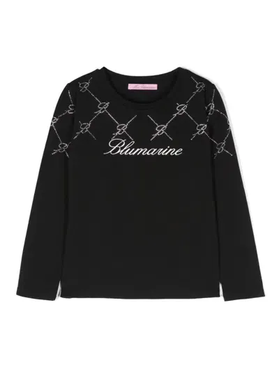 Miss Blumarine Kids' Logo-print T-shirt In Schwarz