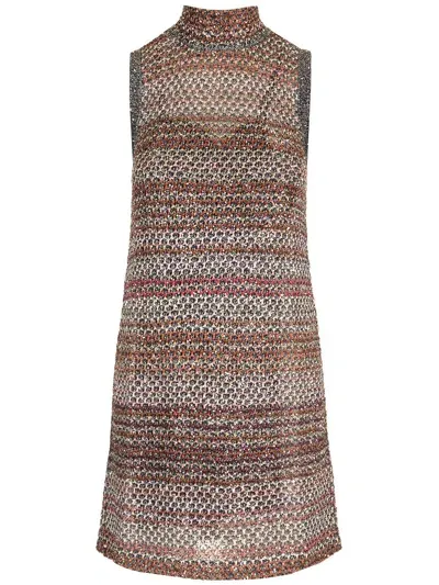 Missoni Sequinned High Neck Mini Dress In Multi