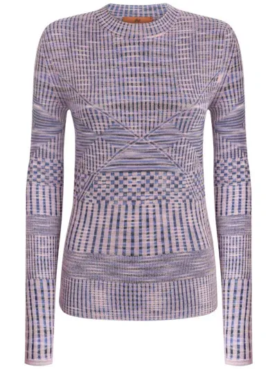 Missoni Abstract-print Knitted Jumper In Purple