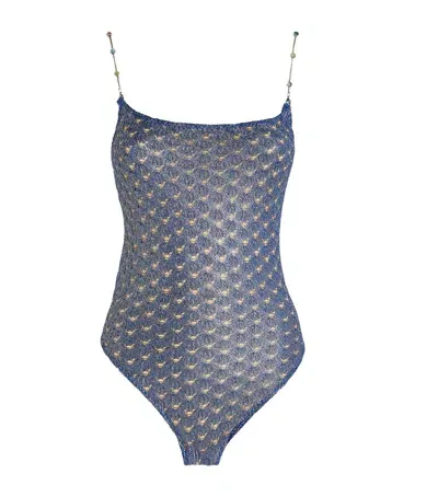 Missoni Chain-strap Swimsuit In Blue