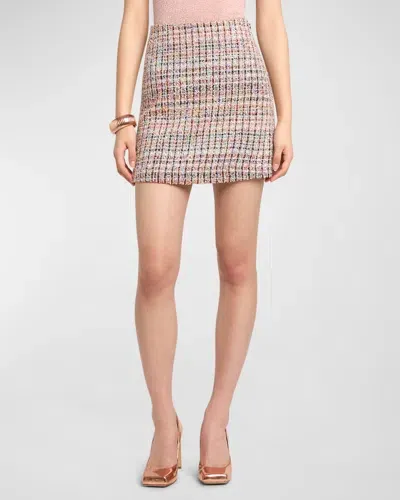 Missoni Check Paillette Boucle Tweed Mini Skirt In Multicolour