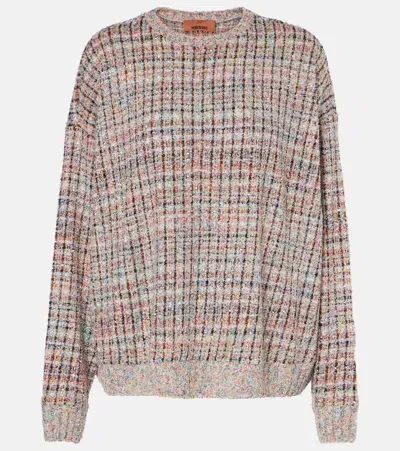 Missoni Checked Metallic Knit Sweater In Multicolour