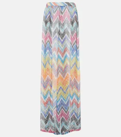 Missoni Chevron High-rise Lamé Palazzo Pants In Carioca Macro Chevron