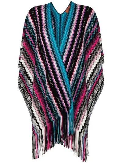 Missoni Chevron-knit Cape In Multicolor