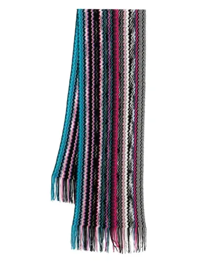 Missoni Chevron-pattern Scarf In Pink