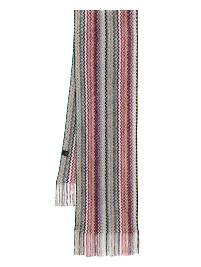 Missoni Chevron-pattern Scarf In Pink