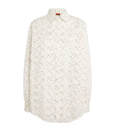 Missoni Cotton Chevron Print Shirt In White