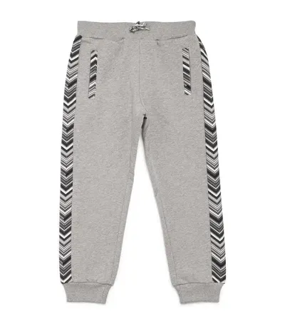 Missoni Kids' Cotton Zigzag Sweatpants In Grey