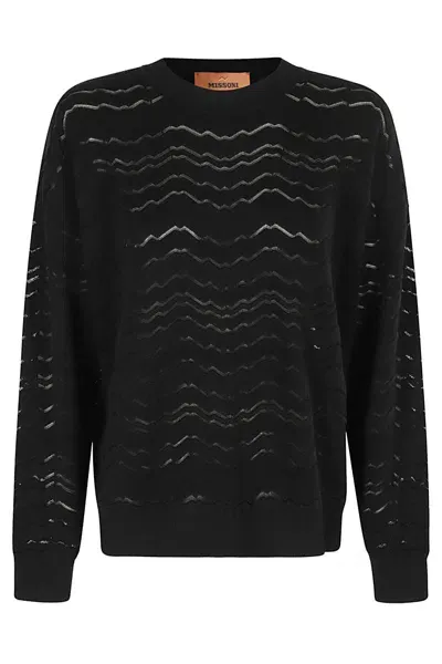 Missoni Crewneck Sweater In Black