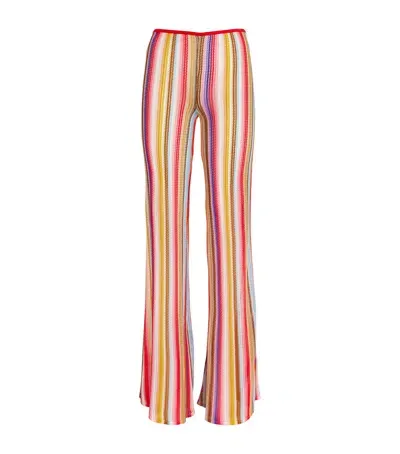 Missoni Crochet Striped Trousers In Multi