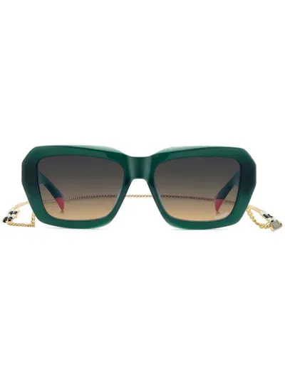 Missoni Eyewear Logo-engraved Square Sunglasses In Green