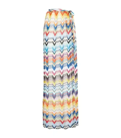 Missoni Fringed Zigzag Maxi Skirt In Gray