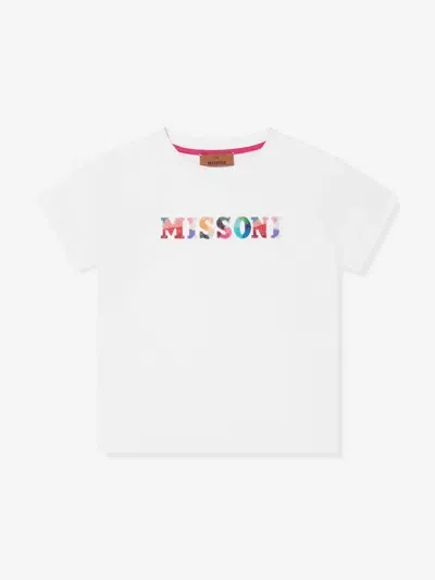 Missoni Kids' Logo-print Cotton T-shirt In White