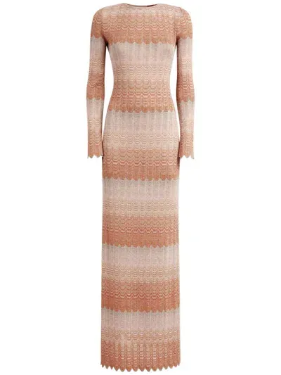 Missoni Cut-out Metallic-weave Knitted Maxi Dress In Multi