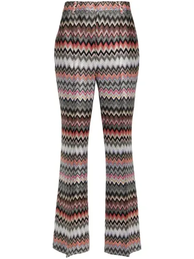 Missoni Zigzag Tailored Trousers In Grey