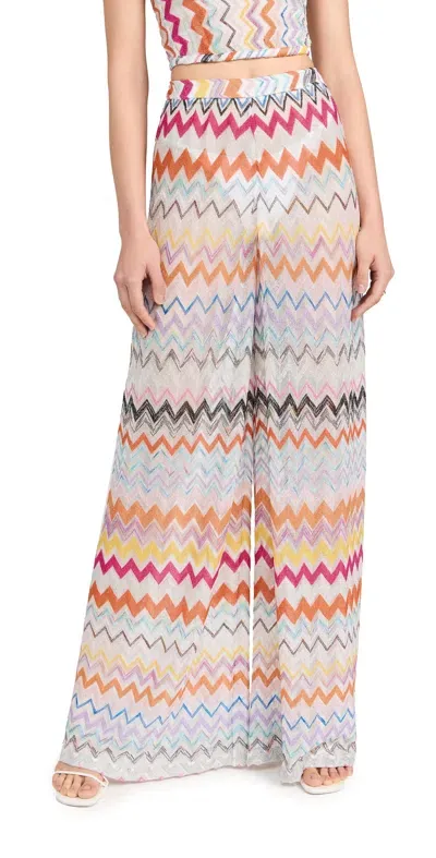 Missoni Knit Trousers Multicolor W/ White Base