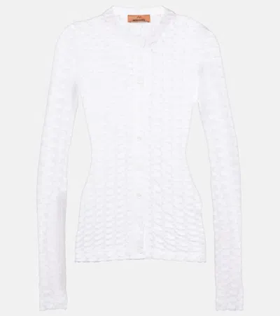 Missoni Knitted Cardigan In White