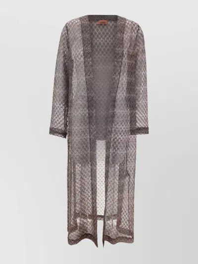 Missoni Long Cardigan In Black/bronze