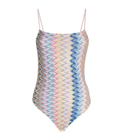 Missoni Metallic Chevron Swimsuit In Multi