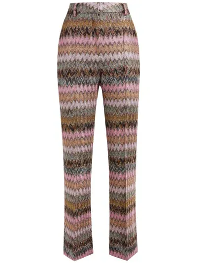 Missoni Metallic Finish Trousers In Pink