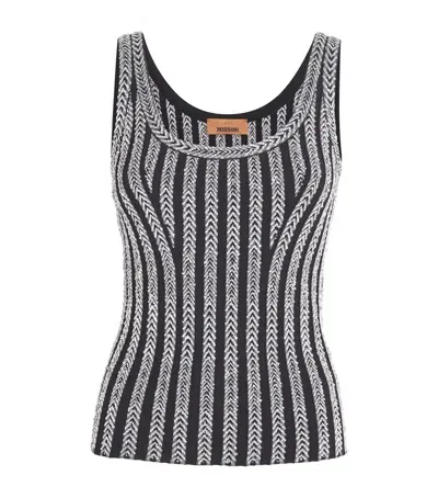 Missoni Metallic Sequinned Tank Top In Silver