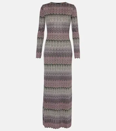 Missoni Multicolor Long Dress With Greek Motif In Lurex Blend Woman