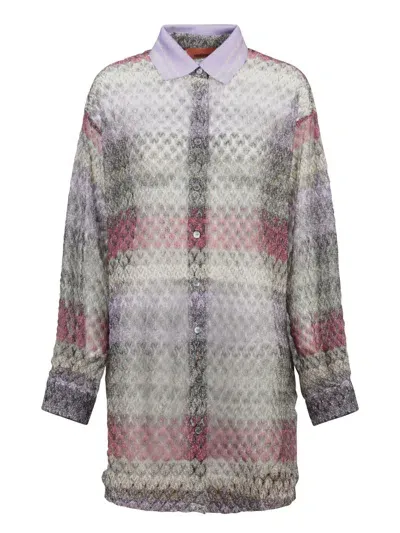 Missoni Metallic Longline Shirt In Multi