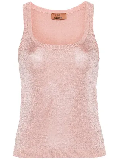 Missoni Sleeveless Lurex Tank Top In Pink