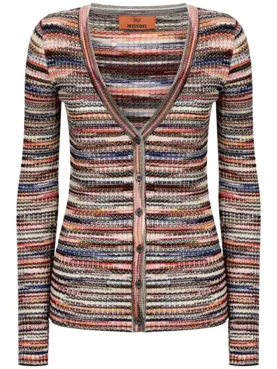 Missoni Striped Cardigan In Pink