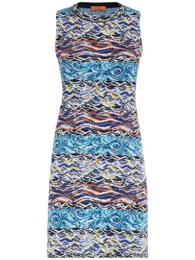 Missoni Striped Mini Dress In Blue