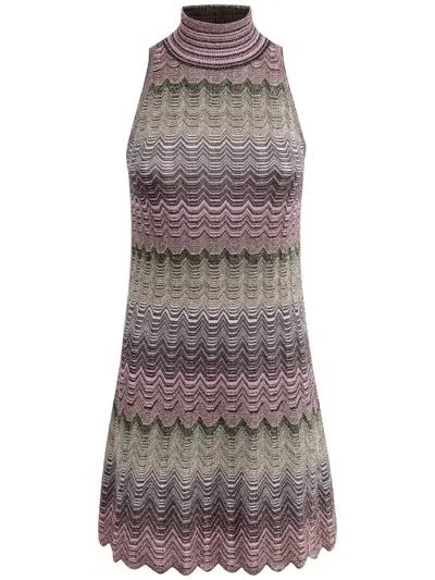 Missoni Striped Mini Dress In Pink