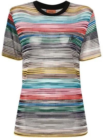 Missoni Striped T Shirt In Multicolour