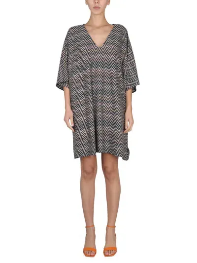 Missoni V-neck Dress In Multicolour