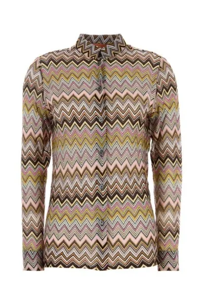 Missoni Woman Embroidered Viscose Shirt In Multicolor