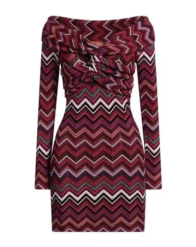 Missoni Zigzag-design Twist-detail Minidress In Purple