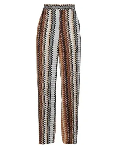 Missoni Chevron-knit Trousers In Beige