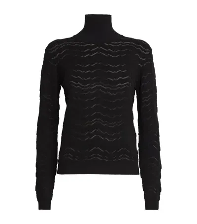 Missoni Wool-blend Rollneck Sweater In Black