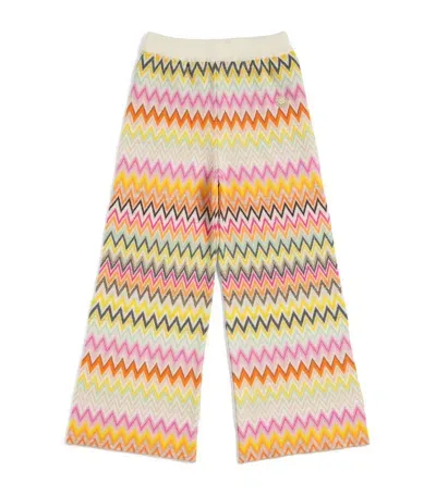 Missoni Kids' Wool Zigzag Wide-leg Trousers (4-10 Years) In Multicolour