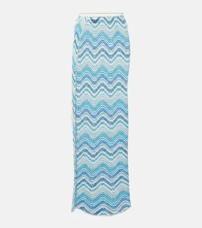 Missoni Zig Zag Beach Cover-up In Blue