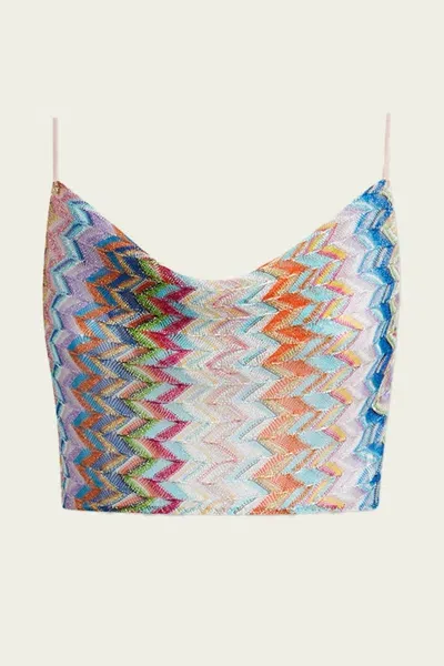 Missoni Zig-zag Cropped Top In Multicolor Space-dyed