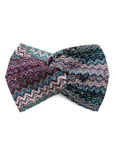 Missoni Zig Zag Headscarf In Blue