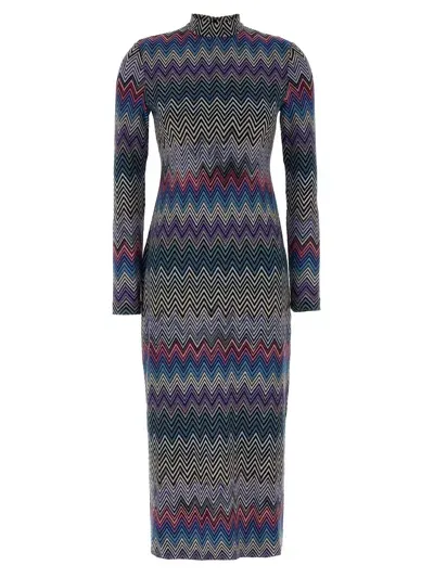 Missoni Zig-zag Maxi Dress  In Sky Blue