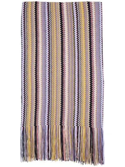 Missoni Zig-zag Fringed Scarf In Multicolour