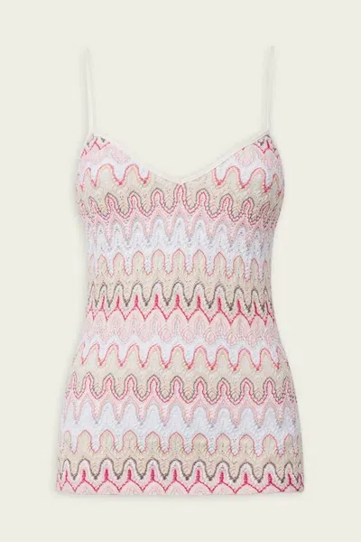 Missoni Zig-zag Strappy Top In Pink Off-white