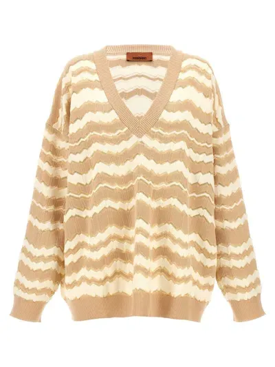 Missoni Zig Zag Sweater In Beige