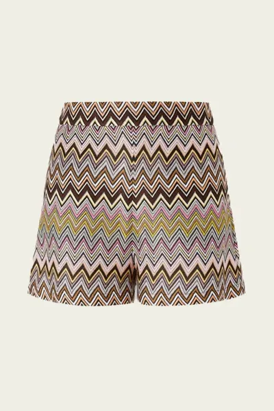 Missoni Zig Zag Viscose Shorts In Multi