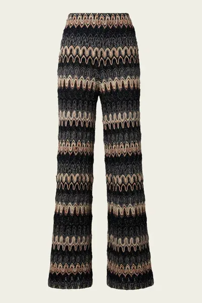 Missoni Zig-zag Woven Trousers In Dark Tones In Black