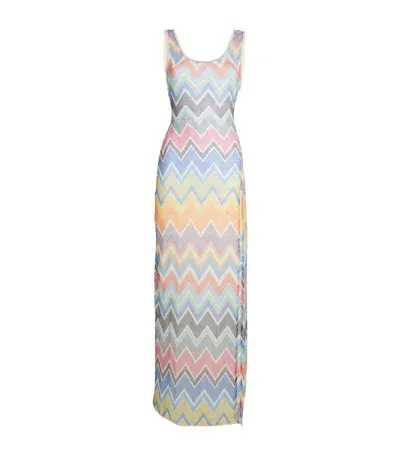 Missoni Zigzag Beach Maxi Dress In Blue