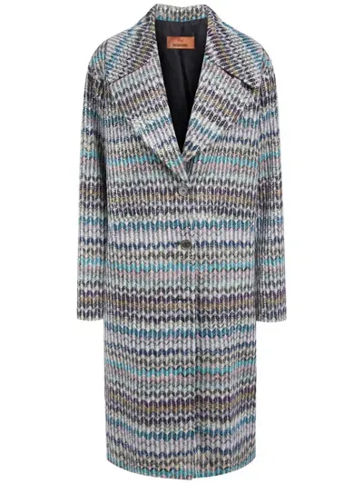 Missoni Zigzag Coat In Blue