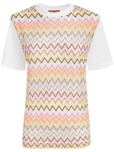 Missoni Zigzag Cotton T-shirt In White